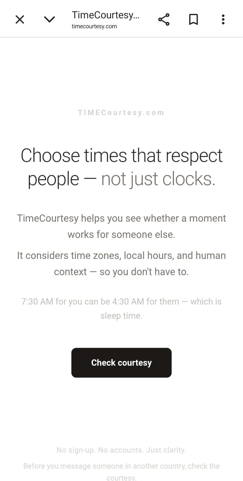 Time Courtesy screenshot